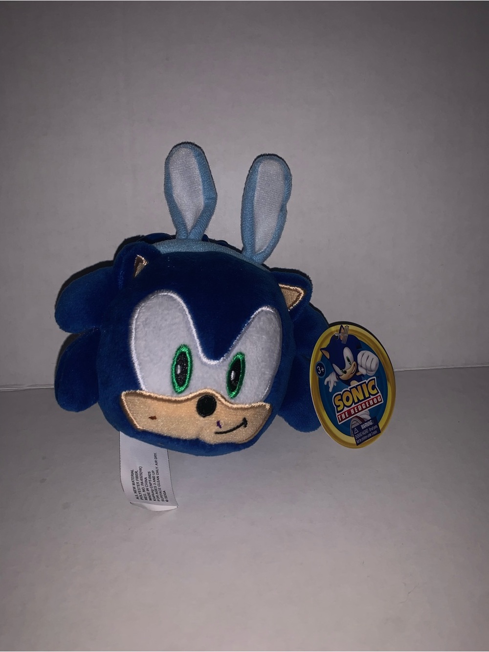 Sonic the Hedgehog Bunny Ears Blue Plush Keychain